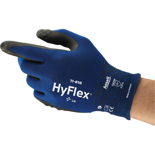 Hyflex&reg; 11-816 Glove, 6, Foam Nitrile Coating, 18 Gauge, Nylon/Spandex Shell Smart Ofis