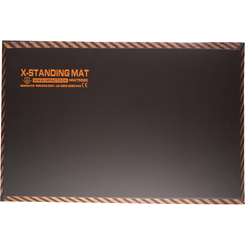 Tapis anti-fatigue pour travail debout, Lisse, 16" x 28" x 1", Noir, Caoutchouc Smart Ofis