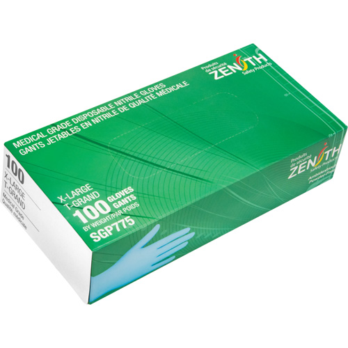 Puncture-Resistant Medical-Grade Disposable Gloves, X-Large, Nitrile, 4.5-mil, Powder-Free, Blue, Class 2 Smart Ofis