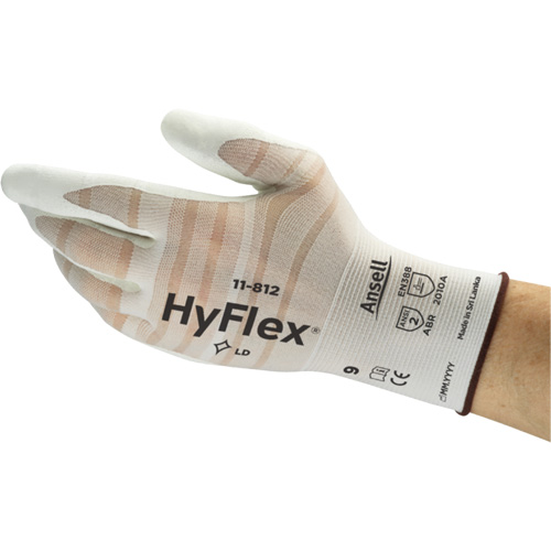Hyflex&reg; 11-812 Gloves, 6, Foam Nitrile Coating, 18 Gauge, Nylon/Spandex Shell Smart Ofis