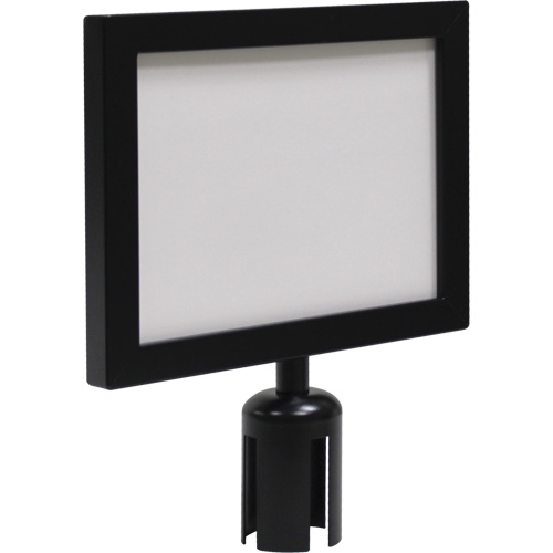 Cadre d'enseigne pour poteau de barri&egrave;re pour le contr&ocirc;le des foules, Noir Smart Ofis