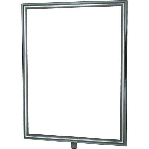 Heavy-Duty Vertical Sign Holder for Classic Posts, Polished Chrome Smart Ofis