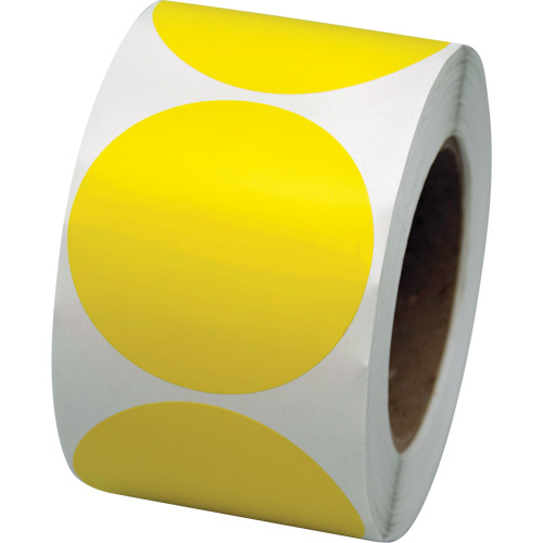 Coloured Marking Dots, Circle, 3" L x 3" W, Yellow, Vinyl Smart Ofis