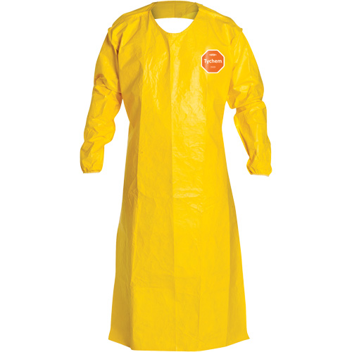 Tychem&reg; 2000 Extra-Long Long-Sleeved Apron, Polyethylene, 52" L x 28.5" W, Yellow Smart Ofis