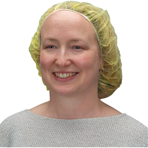 Bonnets bouffants, Polypropyl&egrave;ne, 21", Jaune Smart Ofis
