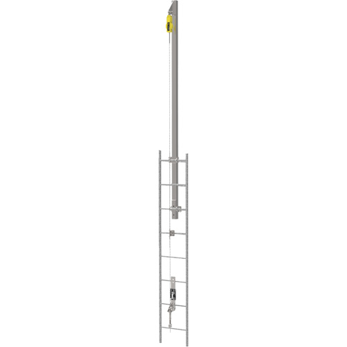 Latchways&reg; Vertical Ladder Lifeline with SRL Ladder Extension Post Kit, Stainless Steel Smart Ofis