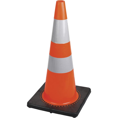 183 Premium Flexible Safety Cone, 28", Orange, 4" & 6" Reflective Collar(s) Smart Ofis