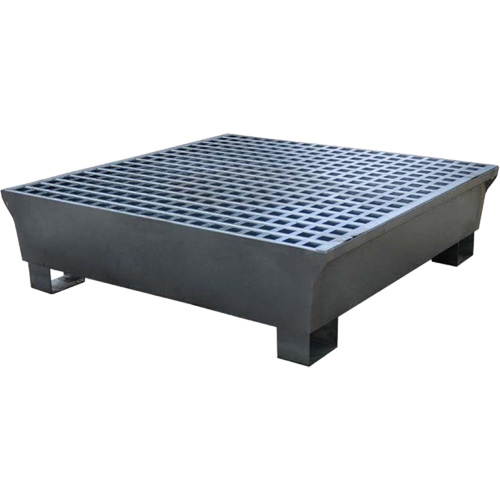 Ultra-Spill Pallet en acier, 4 barils, Capacit&eacute; de d&eacute;versement 68 gal. US, 49,1" x 47,1" x 10,9" Smart Ofis