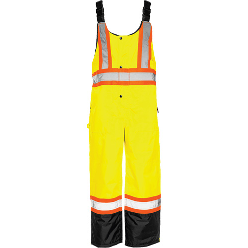 TO1 Winter Traffic Overalls, Polyester, Small, Black/High Visibility Lime-Yellow Smart Ofis