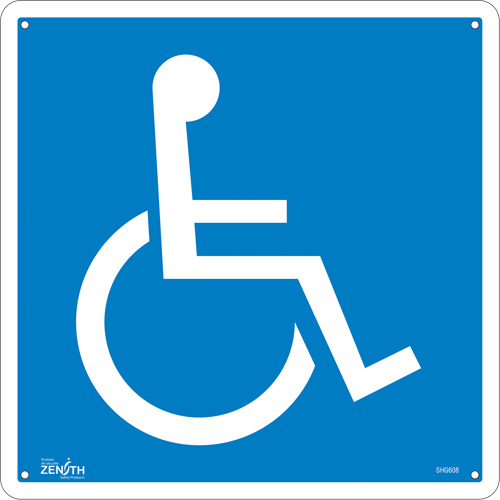 Enseigne de s&eacute;curit&eacute; conforme &agrave; la CSA - Handicap, 12" x 12", Aluminium, Pictogramme Smart Ofis