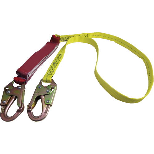 External Energy Absorber Lanyard with 3/4" Hook, 6', Snap Hook Center, Snap Hook Leg Ends, Polyester Smart Ofis