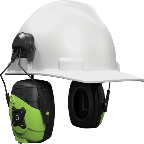 Safety Green Link Aware Bluetooth Earmuffs, Cap Mount Style, 21 dB Smart Ofis