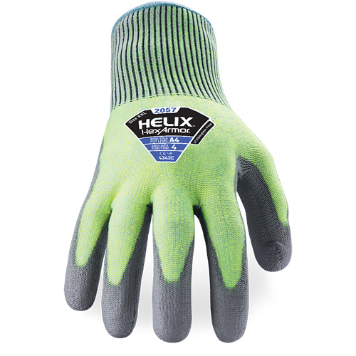 Gants r&eacute;sistant &agrave; la coupe & l'abrasion Helix 2057, Taille 6/T-petit, Calibre 13, Rev&ecirc;tement Polyur&eacute;thane, Enveloppe en PEHP, ASTM ANSI niveau A4/EN 388 niveau C Smart Ofis