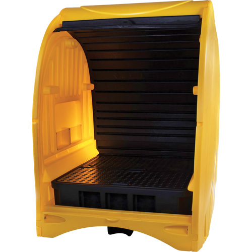 4-Drum Hard Cover Spill Pallet, 68.11" L x 61.61" W x 83.07" H, 1433 lbs. Load Capacity Smart Ofis