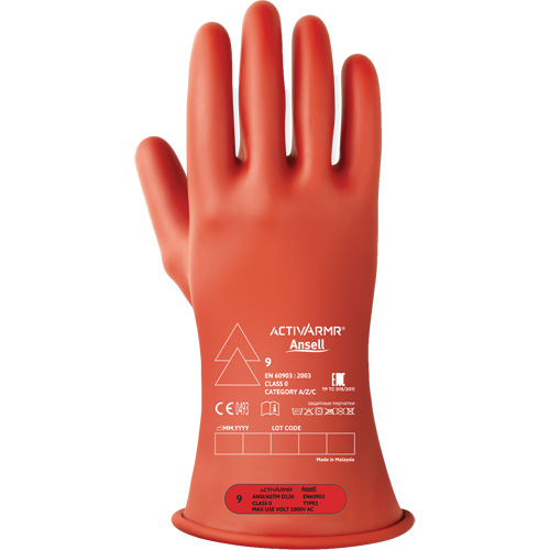 ActivArmr&reg; RIG R011RUL Ultra-Lightweight Electrical Insulated Gloves, ASTM Class 0, Size 10, 11" L Smart Ofis
