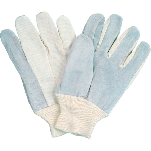 Standard-Duty Full-Index Work Gloves, Large, Split Cowhide Palm Smart Ofis
