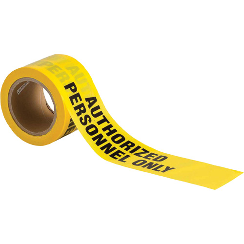 Barricade Tape, English, 3" W x 200' L, 3 mils, Black on Yellow Smart Ofis