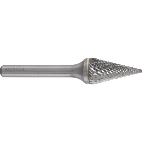 AllSteel Conical Shape Carbide Burr, SM-5, 1/2" Dia., 1/4" Shank, 7/8" Depth of Cut Smart Ofis