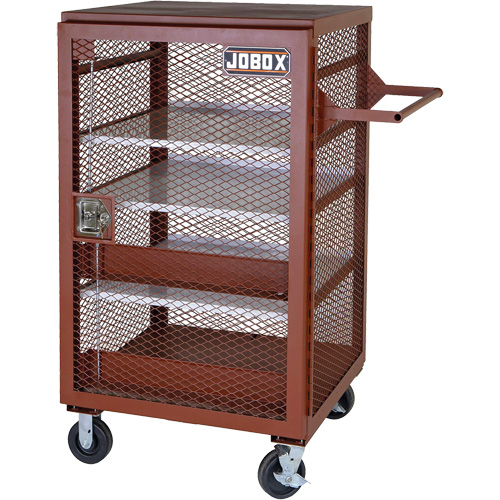 Mobile Mesh Cabinet, Steel, 22 Cubic Feet, Red Smart Ofis