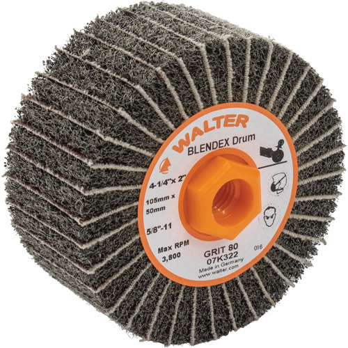 Two-In-One Finishing Drums, 4-1/4" Dia. x 2" W, 5/8"-11 Arbor, 80 Grit Smart Ofis