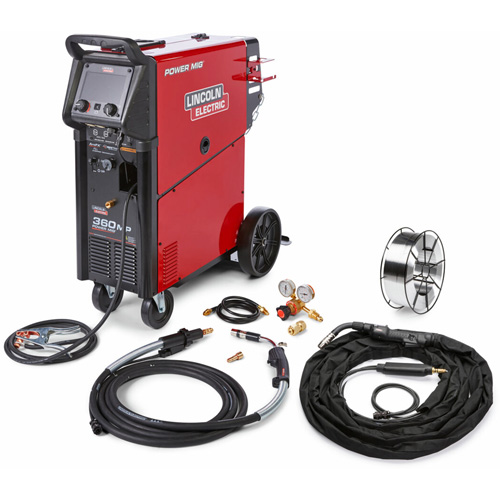 Machine &agrave; souder &agrave; g&acirc;chette avant pour aluminium One-Pak POWER MIG 360MP pour remorque et fabrication g&eacute;n&eacute;rale, 208 V/230 V/460 V/575 V, 1 Ph, 50/60 Hz Smart Ofis