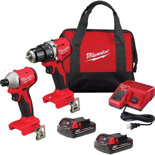 M18 Compact Brushless ½” Drill Driver & ¼” Hex Impact Driver Combo Kit, Lithium-Ion, 18 V Smart Ofis