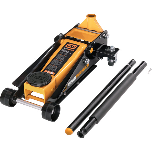 Heavy-Duty Floor Jack, 3 Ton(s) Capacity, 5-1/4" Lowered, 18-1/4" Raised, Manual Hydraulic Smart Ofis