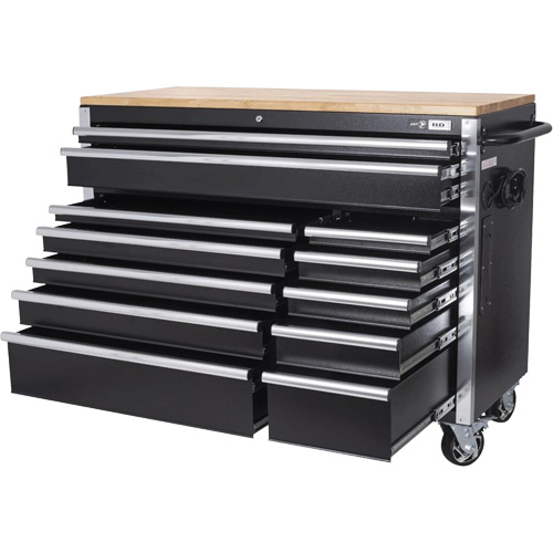 HDRC5212 HD Series Roller Cabinet, 12 Drawers, 51-1/4" W x 21" D x 40-3/10" H, Black Smart Ofis