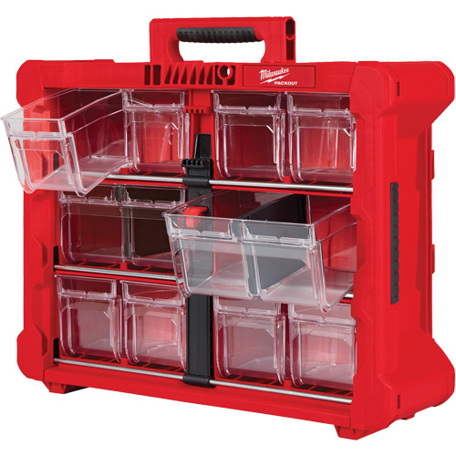 PACKOUT Tilt Bin Organizer, 15-1/5" x 19-7/10" x 6-7/10", Black/Red Smart Ofis