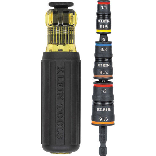 Jeu de douilles &agrave; chocs r&eacute;versibles 7 en 1 avec poign&eacute;e, Prise 1/2"/5/16"/1/4"/7/16"/9/16"/3/8', 7 mr Smart Ofis