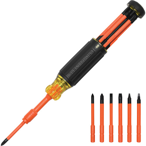 6-in-1 Insulated Auto-Lock Screwdriver, 9-1/2" L, Cushion Grip Handle Smart Ofis