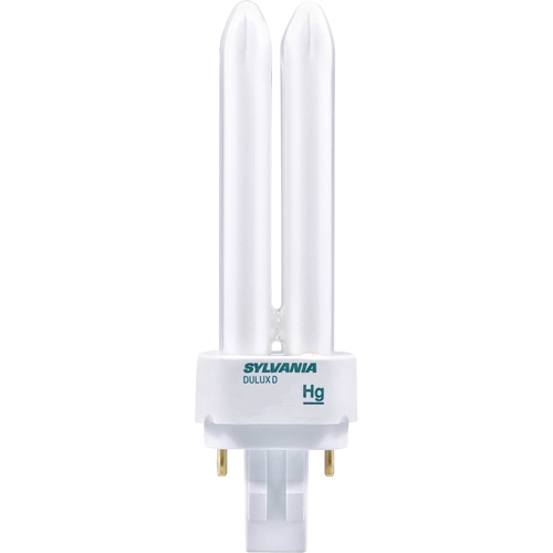 Dulux&reg; D Preheat Double-Tube Compact Fluorescent Lamp, D (T4), 26 W, 4100 K, G24Q-3 Base, 10000 hrs. Smart Ofis