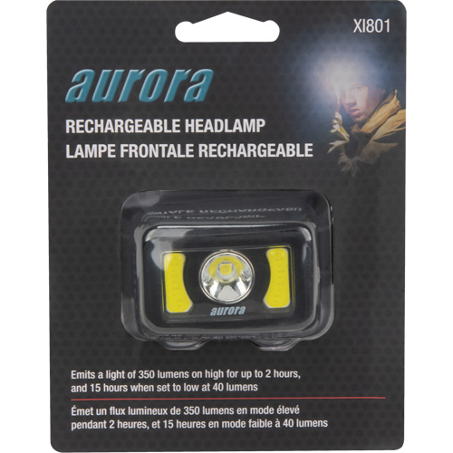 Lampe frontale, DEL, 350 lumens, 2 hres de fonctionnement, piles Rechargeable Smart Ofis