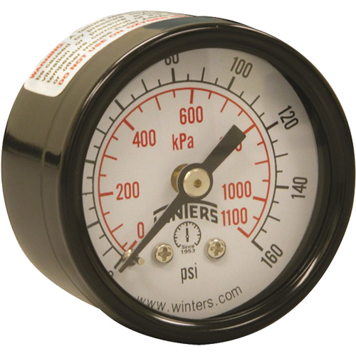 Economy Pressure Gauge, 1-1/2" , 0 - 160 psi, Back Mount, Analogue Smart Ofis