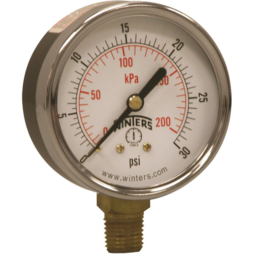 Economy Pressure Gauge, 2-1/2" , 0 - 30 psi, Bottom Mount, Analogue Smart Ofis