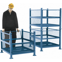 Open Mesh Containers, 2 Drop Gates, 2500 lbs. Capacity, 34.5" W x 40.5" D x 32.25" H Smart Ofis