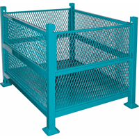 Open Mesh Containers, 2 Drop Gates, 3000 lbs. Capacity, 34.5" W x 40.5" D x 32.25" H Smart Ofis