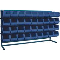 Louvered Rack with Bins, 36 Bins, 72" W x 15" D x 40" H Smart Ofis