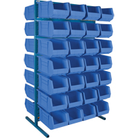 Double-Sided Stationary Bin Rack, 36" W x 24" D x 61" H, 56 Bins Smart Ofis