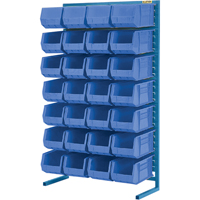 Single-Sided Stationary Bin Rack, 36" W x 12" D x 61" H, 28 Bins Smart Ofis