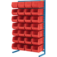 Single-Sided Stationary Bin Rack, 36" W x 12" D x 61" H, 28 Bins Smart Ofis