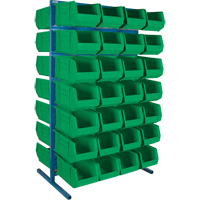 Double-Sided Stationary Bin Rack, 61" W x 56" D x 24" H, 56 Bins Smart Ofis