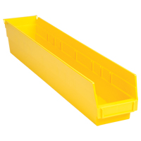 Shelf Bins, 4-1/8" W x 4" H x 23-5/8" D, Yellow, 50 lbs. Capacity Smart Ofis