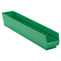 Economy Shelf Bin, 4-1/8" W x 4" H x 23-5/8" D, Green Smart Ofis