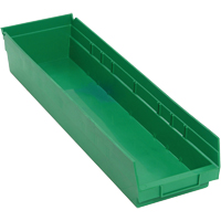Shelf Bins, 6-5/8" W x 4" H x 23-5/8" D, Green, 50 lbs. Capacity Smart Ofis