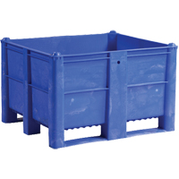 Pallet Container, 40"/47.25" D x 48"/39.4" W x 29"/29.1" H, 1543 lbs./2650 lbs. Capacity, Blue Smart Ofis