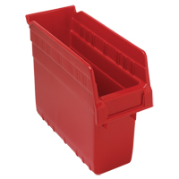 Store-Max Shelf Bins, 4-3/8" W x 8" H x 11-5/8" D, Red, 44 lbs. Capacity Smart Ofis