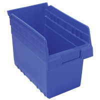 Store-Max Shelf Bins, 6-5/8" W x 8" H x 11-5/8" D, Blue, 44 lbs. Capacity Smart Ofis