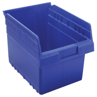 Store-Max Shelf Bins, 8-3/8" W x 8" H x 11-5/8" D, Blue, 44 lbs. Capacity Smart Ofis
