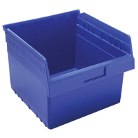 Store-Max Shelf Bins, 11-1/8" W x 8" H x 11-5/8" D, Blue, 44 lbs. Capacity Smart Ofis